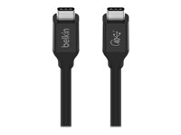 Belkin CONNECT - USB-kaapeli - 24 pin USB-C (uros) to 24 pin USB-C (uros) - USB 2.0 / USB 3.2 / USB4 / Thunderbolt 3 - 80 cm - USB-virransyöttö (100 W) INZ001BT0.8MBK