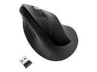 Kensington Pro Fit Ergo Vertical Wireless Mouse - Pystyhiiri - ergonominen - oikeakätinen - 6 painiketta - langaton - 2.4 GHz - USB johdoton vastaanotin - musta K75501EU