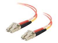 C2G LC-LC 50/125 OM2 Duplex Multimode PVC Fiber Optic Cable (LSZH) - Verkkokaapeli - monimuoto LC (uros) to monimuoto LC (uros) - 30 m - kuituoptinen - kaksipuolinen (duplex) - 50 / 125 micron - OM2 - ei sisällä halogeenia - oranssi 85503