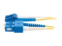 C2G LC-SC 9/125 OS1 Duplex Singlemode PVC Fiber Optic Cable (LSZH) - Kytkentäkaapeli - SC single-mode (uros) to LC single-mode (uros) - 2 m - kuituoptinen - kaksipuolinen (duplex) - 9 / 125 micron - OS1 - ei sisällä halogeenia - keltainen 85587