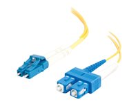 C2G LC-SC 9/125 OS1 Duplex Singlemode PVC Fiber Optic Cable (LSZH) - Kytkentäkaapeli - SC single-mode (uros) to LC single-mode (uros) - 7 m - kuituoptinen - kaksipuolinen (duplex) - 9 / 125 micron - OS1 - ei sisällä halogeenia - keltainen 85590