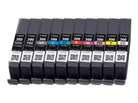 Canon PFI-MBK/PBK/CO/GY/R/C/M/Y/PC/PM 10 Ink Cartridge Multipack - 10 pakettia - 14.4 ml - harmaa, keltainen, sinivihreä, magenta, punainen, mattamusta, valokuvamusta (photo black), valokuva-sinivihreä, valokuva-magenta, chroma optimizer - alkuperäinen - mustesäiliö malleihin imagePROGRAF PRO-300 4192C008