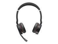 Jabra Evolve 75 SE UC Stereo - Kuuloke + mikrofoni - korvien päällä - Bluetooth - langaton - aktiivinen melunpoisto - USB - sekä latausalusta - Zoom-sertifioitu malleihin LINK 380a MS 7599-848-199