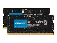 Crucial - DDR5 - pakkaus - 32 Gt: 2 x 16 Gt - 262-nastainen SO-DIMM - 4800 MHz / PC5-38400 - CL40 - 1.1 V - puskuroimaton - non-ECC CT2K16G48C40S5