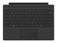 Microsoft Surface Pro Type Cover (M1725) - Näppäimistö - sekä kosketuslevy, kiihtyvyysmittari - QWERTY - Englanti - Eurooppa - musta - kaupallinen malleihin Surface Pro (vuoden 2017 keskivaihe), Pro 3, Pro 4 FMN-00007