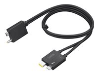 Lenovo Split Cable - Thunderbolt-kaapeli - USB-C-/tasavirtapistukka to 24 pin USB-C, Slim Tip - Thunderbolt 4 - 70 cm - musta malleihin ThinkCentre M75t Gen 2 11W5 4X91K16970
