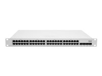 Cisco Meraki Cloud Managed MS350-48FP - Kytkin - L3 - Hallinnoitu - 48 x 10/100/1000 (PoE+) + 4 x 10 Gigabit SFP+ (maa-satelliittiyhteys) - työpöytä, telineeseen asennettava - PoE+ (740 W) MS350-48FP-HW