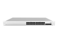 Cisco Meraki Cloud Managed MS210-24 - Kytkin - Hallinnoitu - 24 x 10/100/1000 + 4 x Gigabit SFP (uplink) - työpöytä, telineeseen asennettava MS210-24-HW