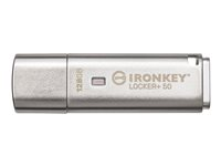 Kingston IronKey Locker+ 50 - USB Flash-asema - salattu - 128 Gt - USB 3.2 Gen 1 IKLP50/128GB