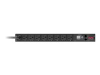 APC Switched Rack PDU AP7900B - Virranjakeluyksikkö (telineasennettava) - Vaihtovirta 100-120 V - tulo: NEMA 5-15P - lähtöliittimet: 8 (NEMA 5-15) - 1U - 3.65 m johto malleihin P/N: SMX1000C, SMX1500RM2UC, SMX1500RM2UCNC, SMX750C, SMX750CNC, SRTL3KRM1UC AP7900B