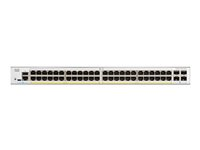 Cisco Catalyst 1200-48P-4X - Kytkin - L3 - smart - 48 x 10/100/1000 (PoE+) + 4 x 10 Gigabit SFP+ - telineeseen asennettava - PoE+ (375 W) C1200-48P-4X