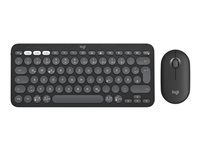 Logitech Pebble 2 Combo - Näppäimistö- ja hiiri -pakkaus - langaton - Bluetooth LE - QWERTZ - Saksa - yksisävyinen roosa 920-012205