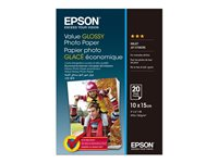 Epson Value - Kiiltävä - 100 x 150 mm - 183 g/m² - 20 arkki (arkit) valokuvapaperi malleihin Epson L382, L386, L486; Expression Home HD XP-15000; Expression Premium XP-900 C13S400037