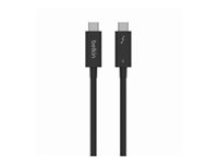 Belkin CONNECT - Thunderbolt-kaapeli - 24 pin USB-C (uros) käännettävä to 24 pin USB-C (uros) käännettävä - Thunderbolt 4 - 2 m - aktiivinen, USB-virransyöttö (100 W) malleihin P/N: INC006TTSGY INZ002BT2MBK