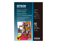 Epson Value - Kiiltävä - 100 x 150 mm - 183 g/m² - 50 arkki (arkit) valokuvapaperi malleihin Epson L382, L386, L486; Expression Home HD XP-15000; Expression Premium XP-900 C13S400038