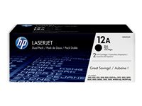 HP 12A - 2 pakettia - musta - alkuperäinen - LaserJet - väriainekasetti (Q2612AD) malleihin LaserJet 1010, 1012, 1015, 1018, 1020, 1022, 3015, 3020, 3030, 3050, 3052, 3055, M1005 Q2612AD