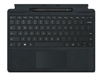 Microsoft Surface Pro Signature Keyboard - Näppäimistö - sekä kosketuslevy, kiihtyvyysmittari, Surface Slim Pen 2:n tallennus- ja latausalusta - QWERTY - Kansainvälinen englanti - musta - sekä Slim Pen 2 malleihin Surface Pro 8, Pro 8 for Business, Pro 9, Pro 9 for Business, Pro X, Pro X for Business 8X8-00007