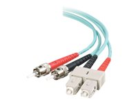 C2G SC-ST 10Gb 50/125 OM3 Duplex Multimode PVC Fiber Optic Cable (LSZH) - Verkkokaapeli - ST-toiminto (monitila) (uros) to SC (monitila) (uros) - 3 m - kuituoptinen - kaksipuolinen (duplex) - 50 / 125 micron - OM3 - ei sisällä halogeenia - sinivihreä 85524