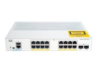 Cisco Catalyst 1000-16P-E-2G-L - Kytkin - Hallinnoitu - 8 x 10/100/1000 (PoE+) + 8 x 10/100/1000 + 2 x Gigabit SFP (uplink) - telineeseen asennettava - PoE+ (120 W) C1000-16P-E-2G-L