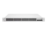 Cisco Meraki Cloud Managed MS225-48LP - Kytkin - Hallinnoitu - 48 x 10/100/1000 (PoE+) + 4 x 10 Gigabit SFP+ (maa-satelliittiyhteys) - telineeseen asennettava - PoE+ (370 W) MS225-48LP-HW