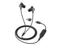 Logitech Zone Wired Earbuds - Kuulokkeet + mikrofoni - korvansisäiset - langallinen - 3,5 mm jakkiliitin - melua vaimentava - ruusu - optimoitu UC:lle 981-001135