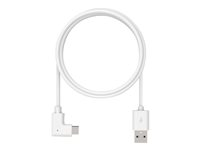 Compulocks 6ft 2.0 USB-A to 90-Degree USB-C Charging Cable Right Angle - USB-kaapeli - USB (uros) suora to 24 pin USB-C (uros) oikeakulmainen - 1.83 m - valkoinen malleihin Compulocks Space Galaxy Tab A 8.4", Space Galaxy Tab S6, Space Kiosk, Space Rise 6FT90DUSBCW