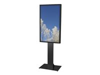 HI-ND Floorstand Glass Universal 49"- 65" - Teline malleihin LCD-näyttö - metalli - musta, RAL 9005 -näytön koko: 49"-65" - lattialla seisova FS0000-5001-02