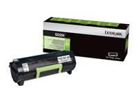 Lexmark 502H - Tuottoisa - musta - alkuperäinen - väriainekasetti LCCP, LRP malleihin Lexmark MS310, MS410, MS510, MS610 50F2H00