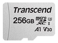 Transcend 300S - Flash-muistikortti (sovitin sisältyvä) - 256 Gt - A1 / Video Class V30 / UHS-I U3 / Class10 - microSDXC TS256GUSD300S-A