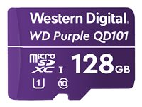 WD Purple SC QD101 WDD128G1P0C - Flash-muistikortti - 128 Gt - UHS-I U1 / Class10 - microSDXC UHS-I - violetti WDD128G1P0C