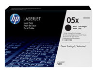 HP 05X - 2 pakettia - Tuottoisa - musta - alkuperäinen - LaserJet - väriainekasetti (CE505XD) malleihin LaserJet P2035, P2035n, P2055, P2055d, P2055dn, P2055x CE505XD