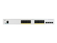 Cisco Catalyst 1000-24P-4X-L - Kytkin - Hallinnoitu - 13 x 10/100/1000 (PoE+) + 11 x 10/100/1000 + 4 x 10 Gigabit SFP+ (maa-satelliittiyhteys) - telineeseen asennettava - PoE+ (195 W) C1000-24P-4X-L