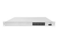 Cisco Meraki Cloud Managed Ethernet Aggregation Switch MS410-16 - Kytkin - Hallinnoitu - 16 x Gigabit SFP + 2 x 10 Gigabit SFP+ (maa-satelliittiyhteys) - telineeseen asennettava MS410-16-HW