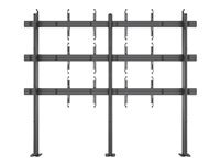 Multibrackets M Floormount Column Pro 3x3 - Teline - kolmen sivun malleihin 3x3 videoseinä - muovi, alumiini, teräs - musta -näytön koko: 32"-65" - lattiasta seinälle asennettava 7350105213441