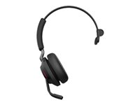 Jabra Evolve2 65 MS Mono - Kuulokkeet + mikrofoni - korvien päällä - muunneltava - Bluetooth - langaton - USB-A - melua vaimentava - musta - sertifioitu Microsoft Teamsille 26599-899-999