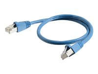 C2G Cat6a Booted Shielded (STP) Network Patch Cable - Kytkentäkaapeli - RJ-45 (uros) to RJ-45 (uros) - 0.5 m - STP - CAT 6a - valettu, piikitön, säikeinen - sininen 89907