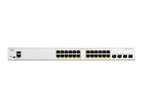 Cisco Catalyst 1300-24P-4G - Kytkin - L3 - Hallinnoitu - 24 x 10/100/1000 (PoE+) + 4 x 10 Gigabit SFP+ - telineeseen asennettava - PoE+ (195 W) C1300-24P-4G