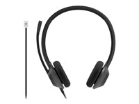 Cisco Headset 322 - Kuulokkeet + mikrofoni - korvien päällä - langallinen - RJ-9 - hiilen musta HS-W-322-C-RJ9