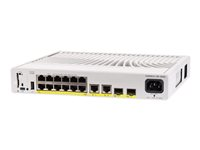 Cisco Catalyst 9200CX - Network Advantage - kytkin - kompakti - L3 - Hallinnoitu - 12 x 10/100/1000 (PoE+) + 2 x 1000Base-T + 2 x 10 Gigabit SFP+ (maa-satelliittiyhteys) - telineeseen asennettava - PoE+ (240 W) C9200CX-12P-2XGH-A