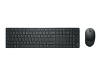 Dell Pro KM5221W - Näppäimistö- ja hiiri -pakkaus - langaton - 2.4 GHz - QWERTY - pohjoismainen - musta malleihin Latitude 3320, 3520, 7320 Detachable; Vostro 15 3515; XPS 17 9710 KM5221WBKB-NOR