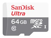 SanDisk Ultra - Flash-muistikortti (microSDXC to SD -adapteri sisältyvä) - 64 Gt - UHS-I / Class10 - microSDXC UHS-I SDSQUNR-064G-GN6TA