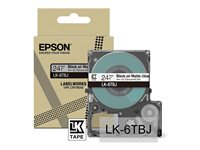Epson LabelWorks LK-6TBJ - Musta ja kirkas matta - Rulla (2,4 cm x 8 m) 1 kasetti(a) ripustuslaatikko - nauhakasetti malleihin LabelWorks LW-C610 C53S672067