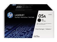 HP 05A - 2 pakettia - musta - alkuperäinen - LaserJet - väriainekasetti (CE505D) malleihin LaserJet P2035, P2035n, P2055, P2055d, P2055dn, P2055x CE505D