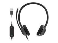 Cisco Headset 322 - Kuulokkeet + mikrofoni - korvien päällä - langallinen - USB-A - hiilen musta HS-W-322Q-C-USB