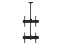 Multibrackets M Ceiling Mount Pro MBC2U2 - Asennuspakkaus (kattolevy, kattolevyn suojus, 4 rails, 4 laajennusputkea (80 cm), 4 tolppakiinnikettä, 8 fixed arms) malleihin 4 LCD-näyttöä - alumiini, teräs - musta -näytön koko: 40"-65" - kattoon asennettava 7350073733583