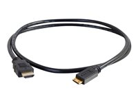 C2G Value Series 1.5m High Speed HDMI to HDMI Mini Cable with Ethernet - 4K - UltraHD - HDMI-kaapeli Ethernetillä - 19 pin mini HDMI Type C uros to HDMI uros - 1.5 m - musta 81999