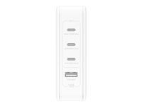 Belkin BoostCharge Pro - Verkkosovitin - GaN-tekniikka - 140 watti(a) - Fast Charge, Power Delivery 3.1 - 4 lähtöliittimet (3 x USB-C, USB) - valkoinen WCH014BTWH