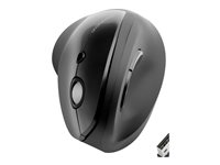 Kensington Pro Fit Ergo Vertical Wireless Mouse - Pystyhiiri - ergonominen - oikeakätinen - 6 painiketta - langaton - 2.4 GHz - USB johdoton vastaanotin - musta K75501EU