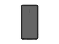 Belkin BoostCharge - Virtapankki - 20000 mAh - 15 watti(a) - 3 A - 3 lähtöliittimet (24 pin USB-C, 2 x USB) - johdossa: USB-C - musta BPB012BTBK