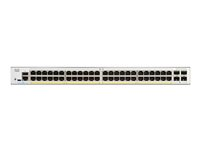 Cisco Catalyst 1300-48P-4G - Kytkin - L3 - Hallinnoitu - 48 x 10/100/1000 (PoE+) + 4 x Gigabit SFP - telineeseen asennettava - PoE+ (375 W) C1300-48P-4G